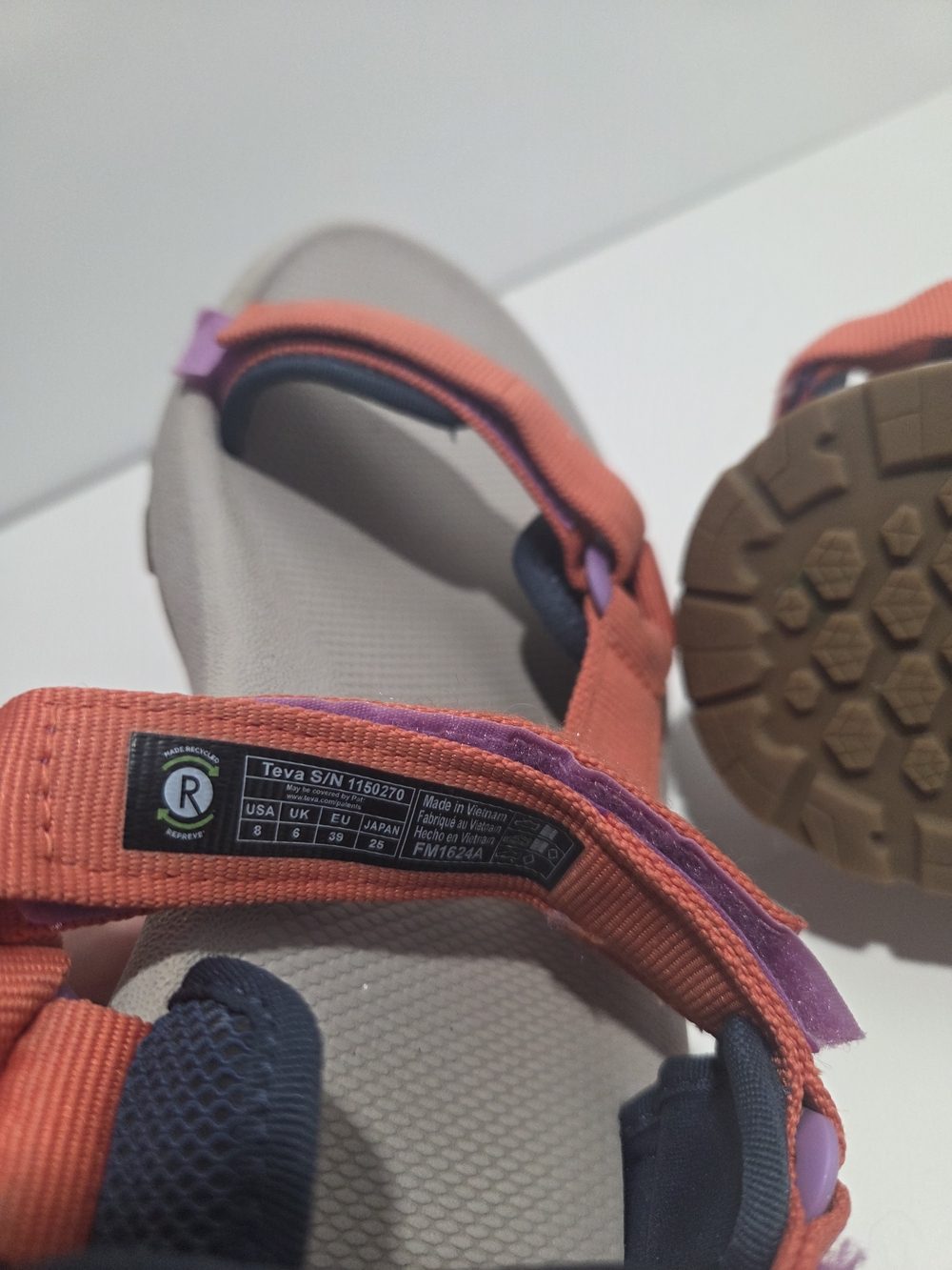 Teva Coral Strappy Outdoor Sandals with Light Gray Footbed - Picture 6 of 7